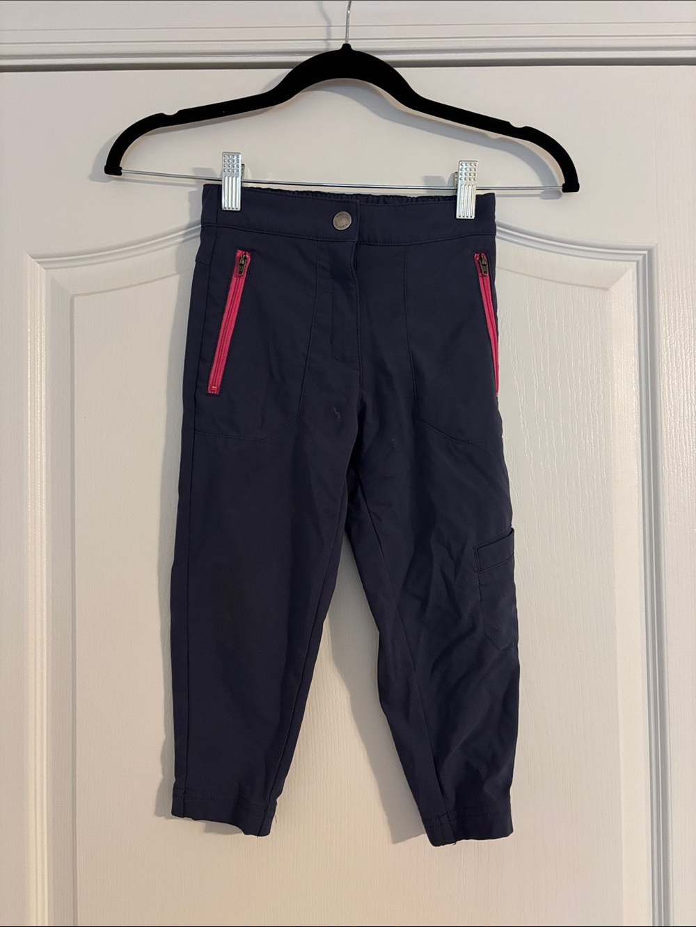 Columbia Navy Joggers with Pink Zip Pockets